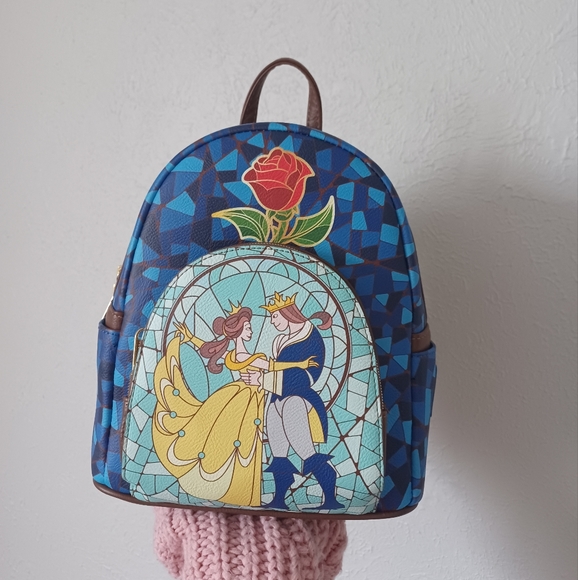 Loungefly Handbags - Beauty and the Beast Stained-Glass Window Loungefly Backpack